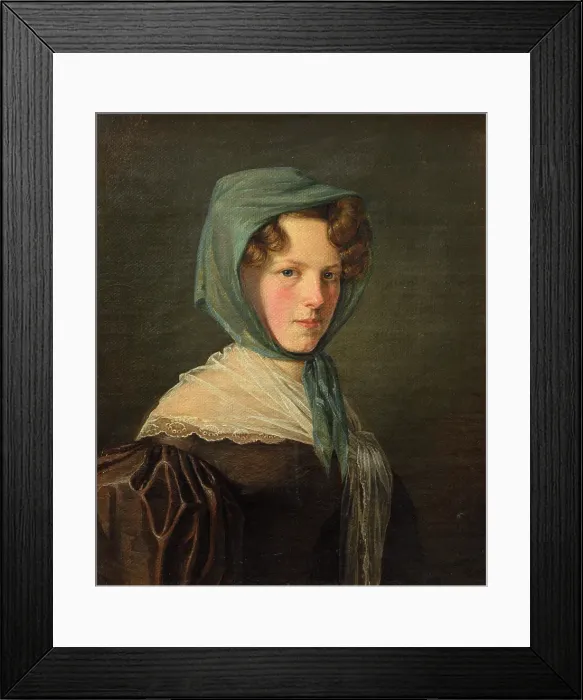 Framed Print : Portrait of Margrethe Hahn, g. Stougaard (1810-1882), 1829. Creator: Christen Kobke Framed Print : Portrait of Margrethe Hahn, g. Stougaard (1810-1882), 1829. Creator: Christen Kobke