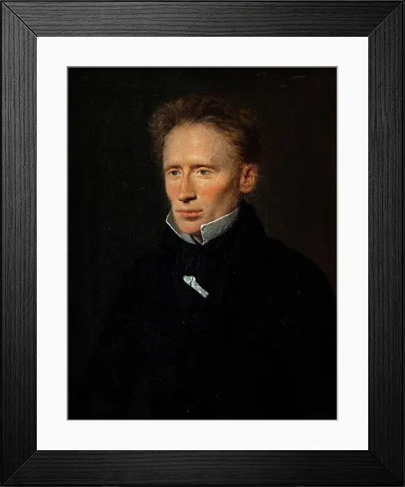 Framed Print : Portrait of Johannes Dam Hage (1800-1837), editor of Faedrelandet (The Fatherland), 1837. Creator: Christian Albrecht Jensen