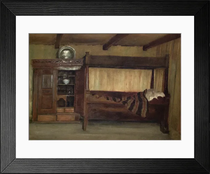 Framed Print : Mother's Bed, 1879. Creator: Gustav Wentzel Framed Print : Mother's Bed, 1879. Creator: Gustav Wentzel