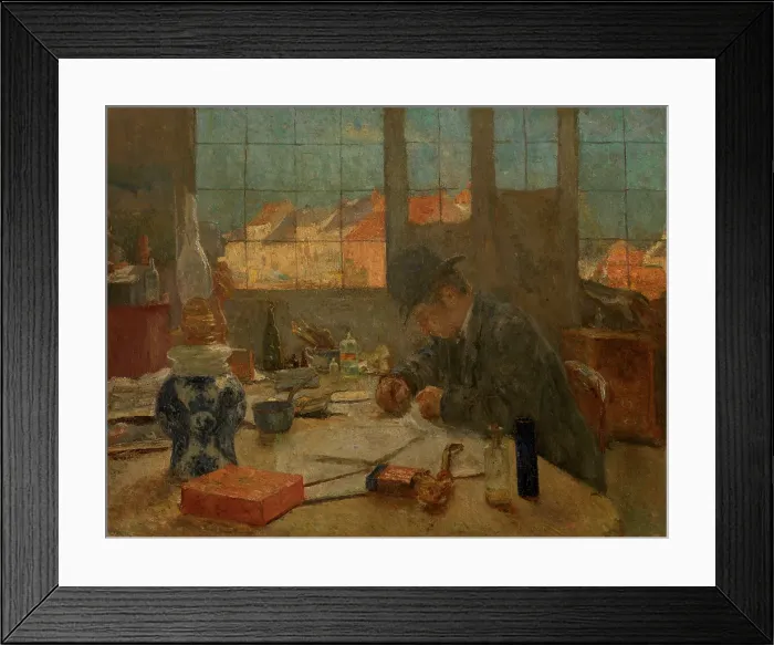 Framed Print : The Studio, 1892. Creator: Evrard Larock
