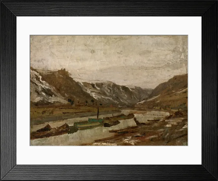 Framed Print : Barges in Dinant, c1860-1890. Creator: Felicien Rops Framed Print : Barges in Dinant, c1860-1890. Creator: Felicien Rops