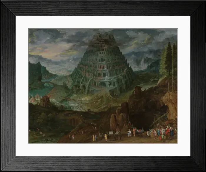 Framed Print : The Tower of Babel. Creator: Jan Brueghel the Elder Framed Print : The Tower of Babel. Creator: Jan Brueghel the Elder