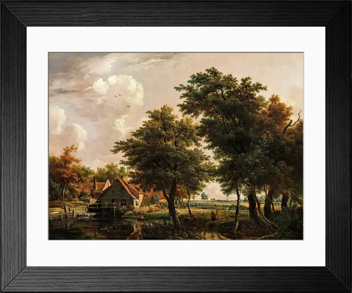 Framed Print : Landscape with watermill, n.d. c1770-1810. Creator: Egbert van Drielst Framed Print : Landscape with watermill, n.d. c1770-1810. Creator: Egbert van Drielst