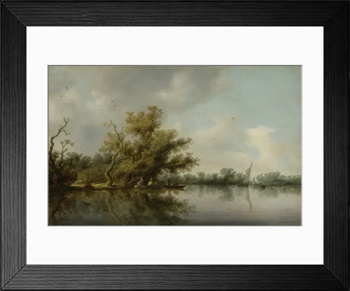 Framed Print : Riverbank with Old Trees. Creator: Salomon Ruysdael Framed Print : Riverbank with Old Trees. Creator: Salomon Ruysdael