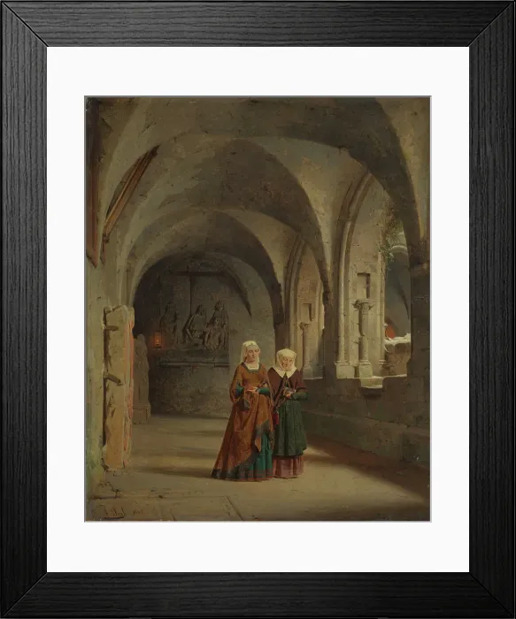 Framed Print : Crosswalk at a Gothic nunnery, 1861. Creator: Adolf Seel Framed Print : Crosswalk at a Gothic nunnery, 1861. Creator: Adolf Seel