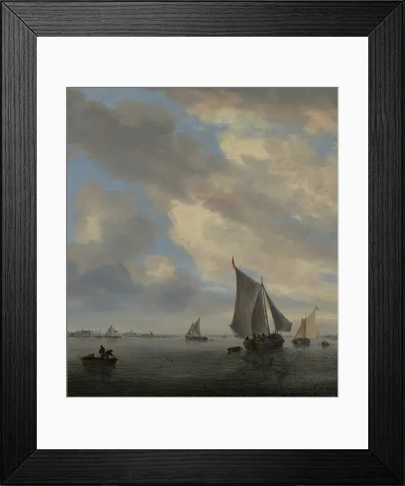 Framed Print : View of Sailing Boats on a Lake. Creator: Salomon Ruysdael Framed Print : View of Sailing Boats on a Lake. Creator: Salomon Ruysdael
