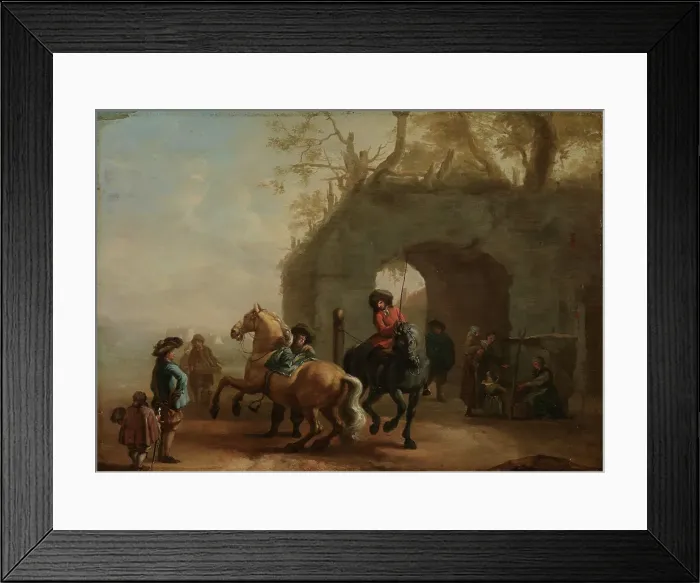 Framed Print : Riding school, copy after Philips Wouvermans, Mid 17th century. Creator: Unknown Framed Print : Riding school, copy after Philips Wouvermans, Mid 17th century. Creator: Unknown