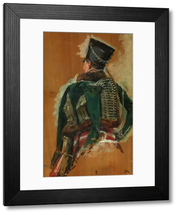 Framed Print : Cavalry Man, mid-late 19th century. Creator: Jean Louis Ernest Meissonier Framed Print : Cavalry Man, mid-late 19th century. Creator: Jean Louis Ernest Meissonier