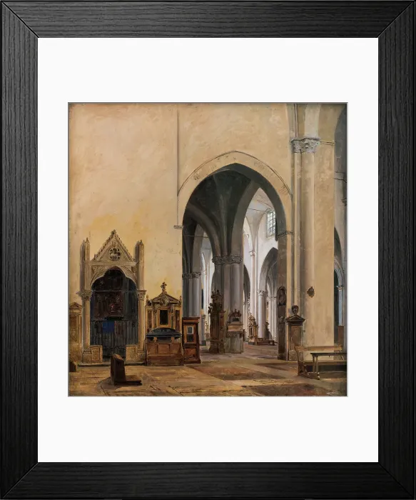 Framed Print : The interior of S. Maria sopra Minerva in Rome, 1839. Creator: Constantin Hansen Framed Print : The interior of S. Maria sopra Minerva in Rome, 1839. Creator: Constantin Hansen