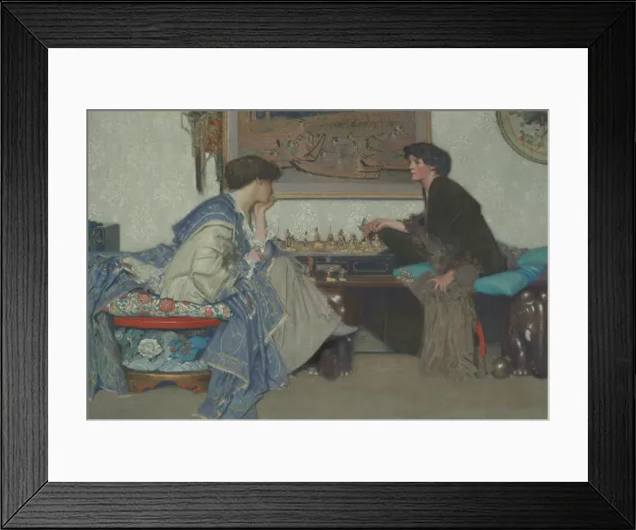 Framed Print : The Chess Game, c1910s. Creator: Emile Vloors Framed Print : The Chess Game, c1910s. Creator: Emile Vloors