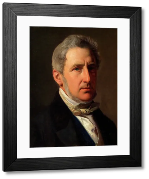 Framed Print : Portrait of the squire Alfred Hage (1803-1872), c1856. Creator: Constantin Hansen Framed Print : Portrait of the squire Alfred Hage (1803-1872), c1856. Creator: Constantin Hansen