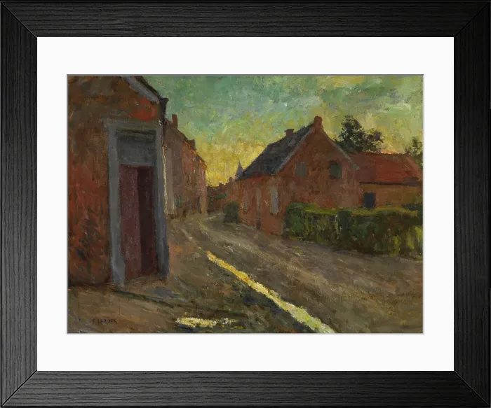 Framed Print : Village Street after a Thunderstorm, 1895. Creator: Evrard Larock Framed Print : Village Street after a Thunderstorm, 1895. Creator: Evrard Larock