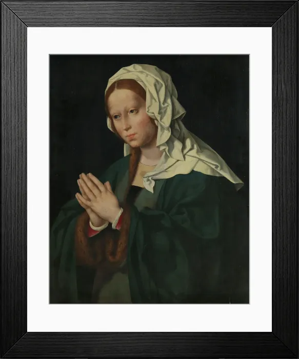 Framed Print : The Virgin in Prayer, c1530. Creator: Workshop of Joos van Cleve Framed Print : The Virgin in Prayer, c1530. Creator: Workshop of Joos van Cleve