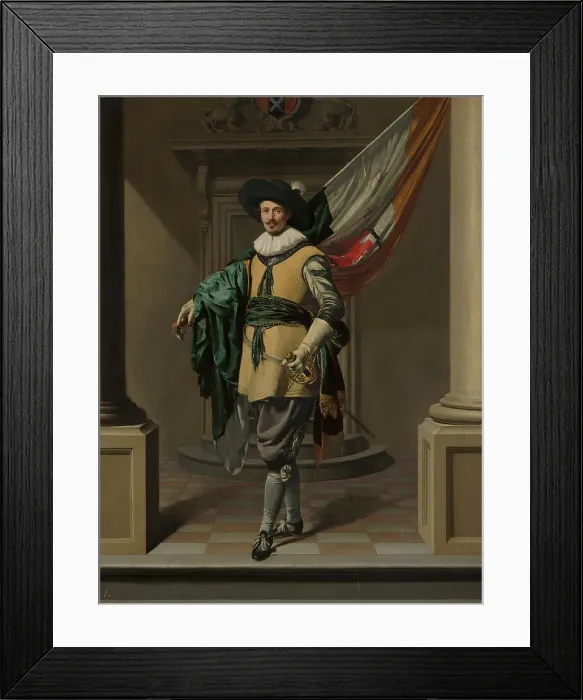 Framed Print : Portrait of Loef Vredericx (1590-1668) as an Ensign, c1630s. Creator: Thomas de Keyser Framed Print : Portrait of Loef Vredericx (1590-1668) as an Ensign, c1630s. Creator: Thomas de Keyser