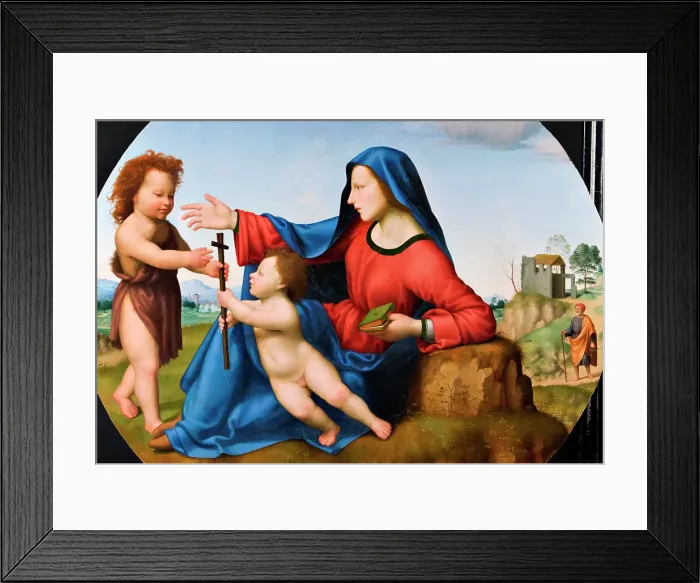 Framed Print : Madonna and Child with the Young St John the Baptist, n.d. c1500-1550. Creator: Giuliano Bugiardini Framed Print : Madonna and Child with the Young St John the Baptist, n.d. c1500-1550. Creator: Giuliano Bugiardini