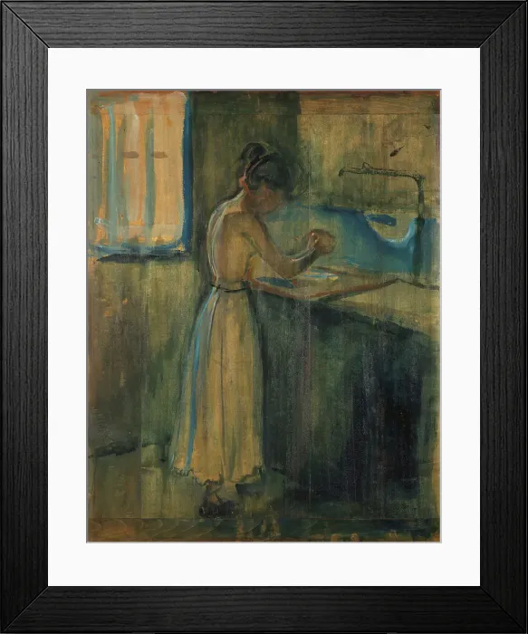 Framed Print : Young Woman Washing herself, 1896. Creator: Edvard Munch Framed Print : Young Woman Washing herself, 1896. Creator: Edvard Munch