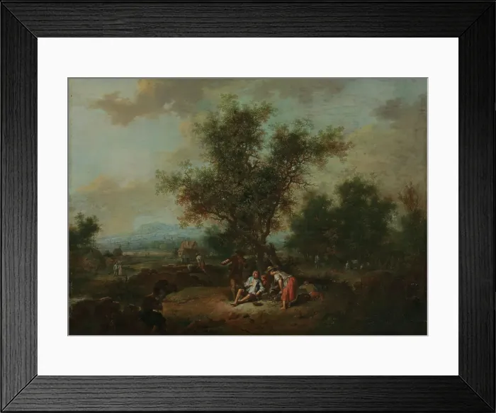 Framed Print : Landscape with Peasants, probably 1765. Creator: Johann Conrad Seekatz Framed Print : Landscape with Peasants, probably 1765. Creator: Johann Conrad Seekatz