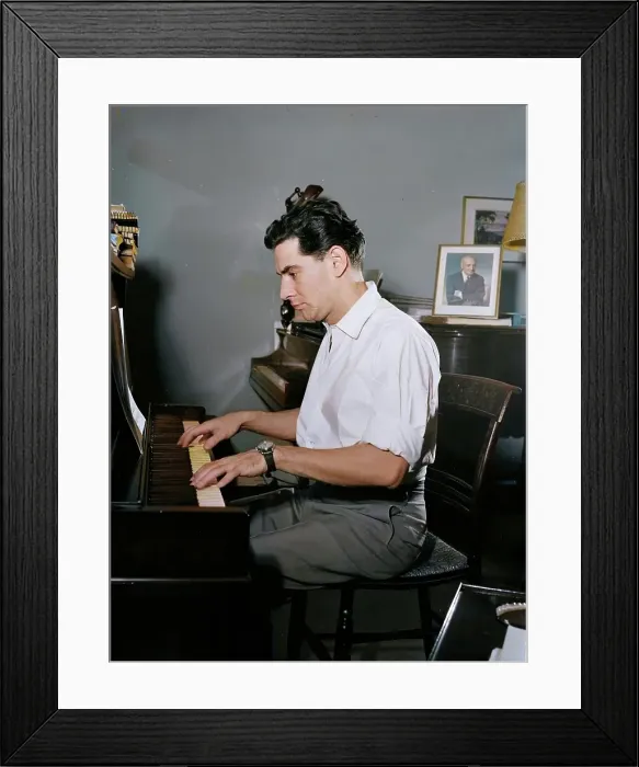 Framed Print : Portrait of Leonard Bernstein in his apartment, New York, N.Y. 1946. Creator: William Paul Gottlieb Framed Print : Portrait of Leonard Bernstein in his apartment, New York, N.Y. 1946. Creator: William Paul Gottlieb