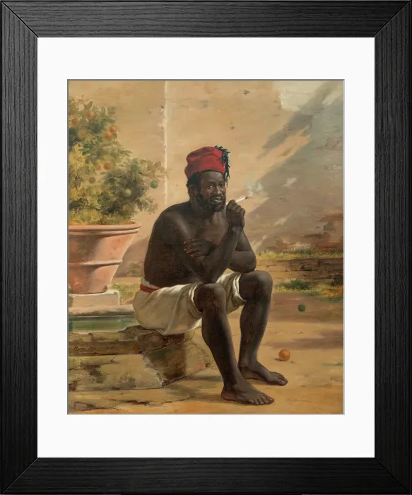 Framed Print : A Sitting Nubian, Rome, 1839. Creator: Martinus Rorbye Framed Print : A Sitting Nubian, Rome, 1839. Creator: Martinus Rorbye