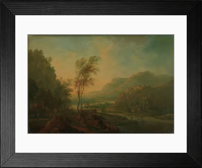 Framed Print : Landscape from the Rhine region, 18th century. Creator: Christian Georg Schuz I Framed Print : Landscape from the Rhine region, 18th century. Creator: Christian Georg Schuz I