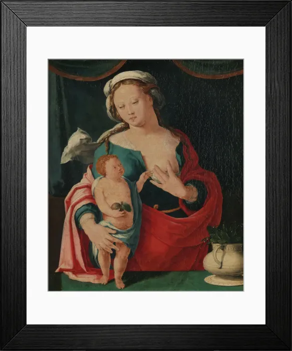Framed Print : Madonna and Child, probably 1528. Creator: Lucas van Leyden Framed Print : Madonna and Child, probably 1528. Creator: Lucas van Leyden