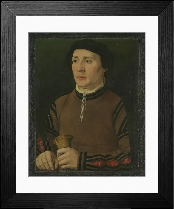 Framed Print : Portrait of a man holding gloves, c1500-1550. Creator: Unknown Framed Print : Portrait of a man holding gloves, c1500-1550. Creator: Unknown