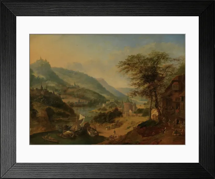Framed Print : Landscape from the Rhine, probably c1700. Creator: Jan Griffier I Framed Print : Landscape from the Rhine, probably c1700. Creator: Jan Griffier I