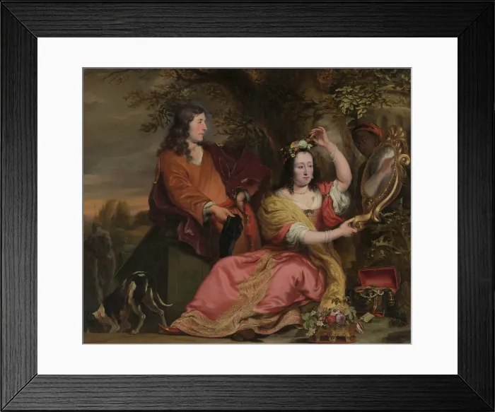 Framed Print : Jan van der Voort and His Sister Catharina with a Servant, 1661. Creator: Ferdinand Bol Framed Print : Jan van der Voort and His Sister Catharina with a Servant, 1661. Creator: Ferdinand Bol