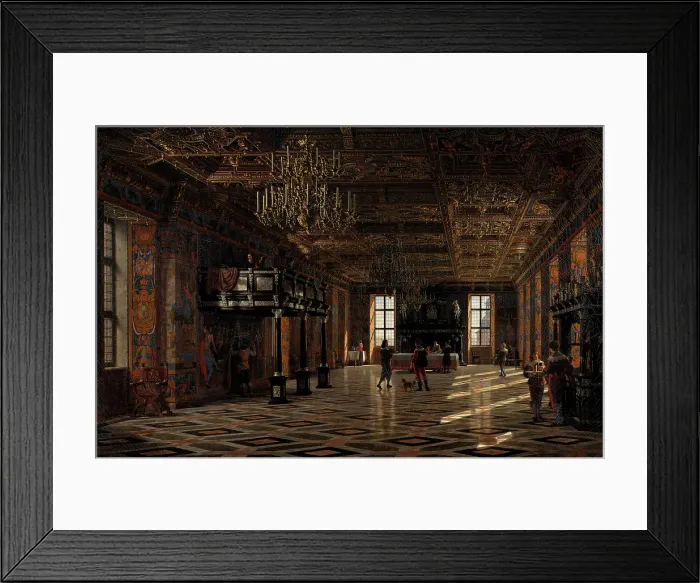Framed Print : The Great Hall at Frederiksborg Castle during the Reign of Christian IV, 1859. Creator: Heinrich Hansen Framed Print : The Great Hall at Frederiksborg Castle during the Reign of Christian IV, 1859. Creator: Heinrich Hansen