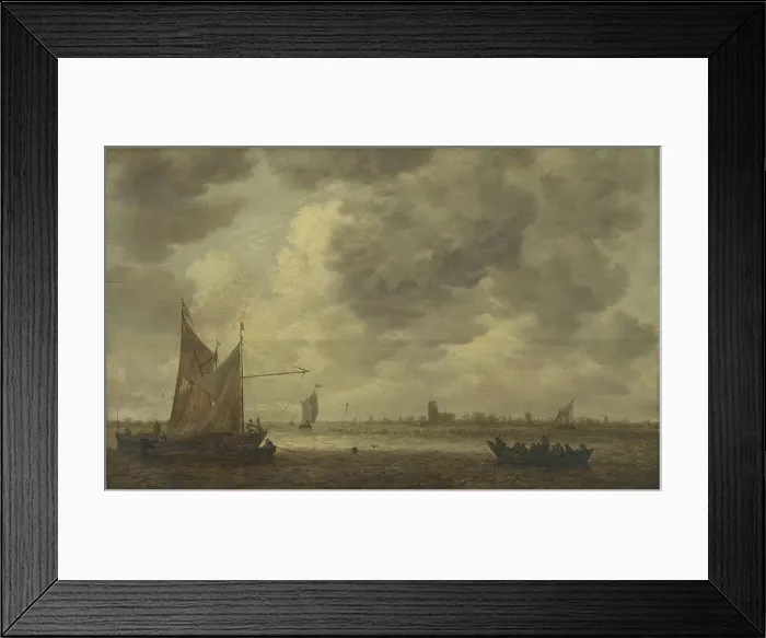Framed Print : The River Oude Maas near Dordrecht, between 1620 and 1656. Creator: Jan van Goyen