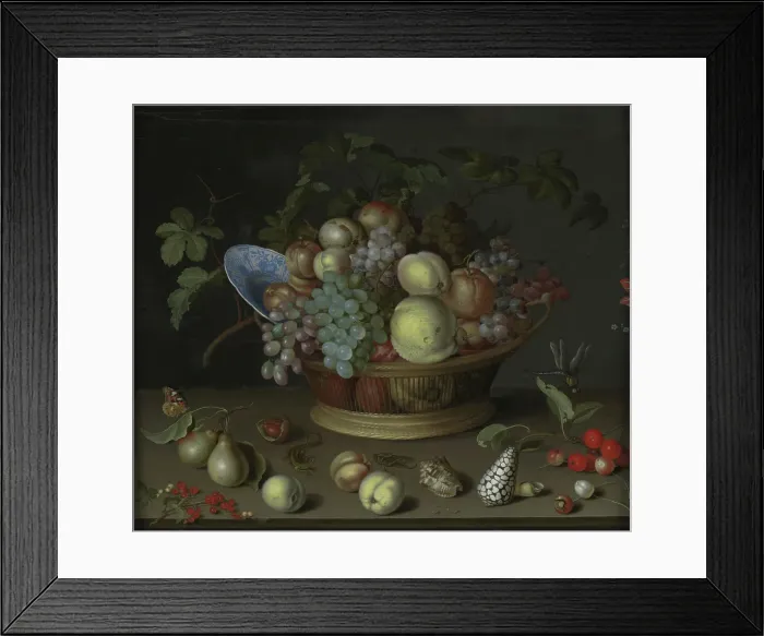 Framed Print : Still Life with Fruit and Shells, c1620-1632. Creator: Balthasar van der Ast