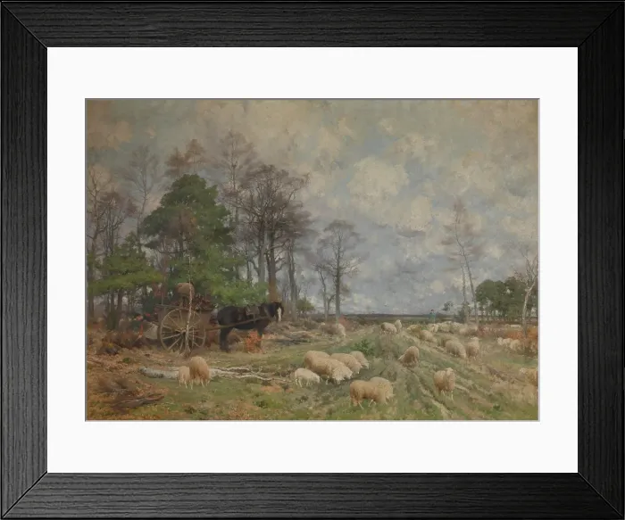 Framed Print : Heathland in Spring, c1870-1890. Creator: Florent Crabeels Framed Print : Heathland in Spring, c1870-1890. Creator: Florent Crabeels