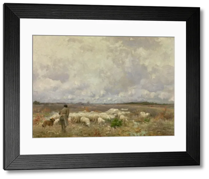 Framed Print : Winter in the Kempen, c1870-1890. Creator: Florent Crabeels Framed Print : Winter in the Kempen, c1870-1890. Creator: Florent Crabeels