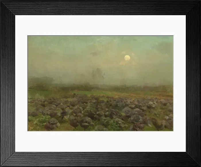 Framed Print : Cabbage Field by Moonlight, c1870-1890. Creator: Florent Crabeels