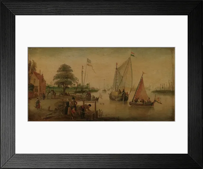 Framed Print : Dutch Canal, Beginning of 17th century. Creator: Hendrick Avercamp Framed Print : Dutch Canal, Beginning of 17th century. Creator: Hendrick Avercamp
