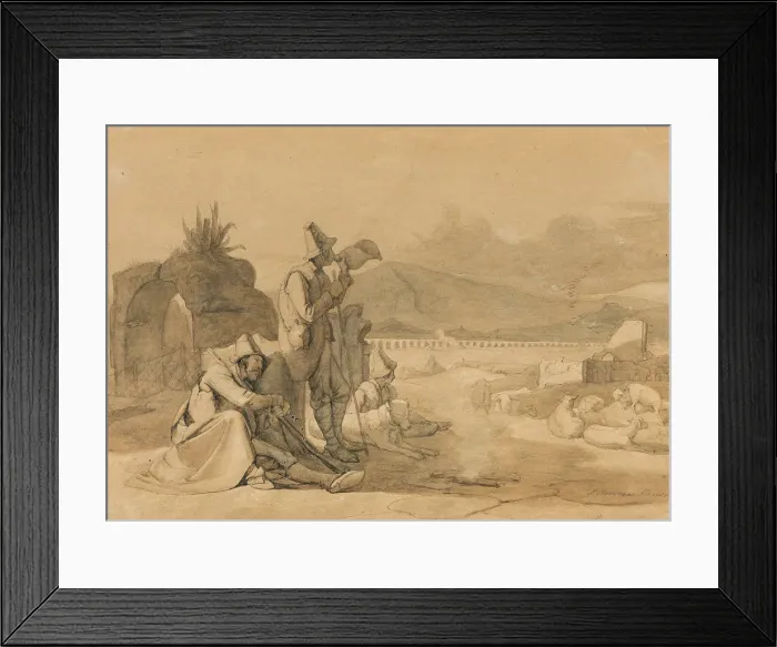 Framed Print : Study for Shepherds in the Roman Campagna, c1835. Creator: Jorgen Sonne Framed Print : Study for Shepherds in the Roman Campagna, c1835. Creator: Jorgen Sonne