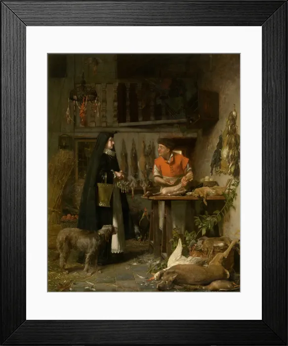 Framed Print : Market Scene in the 17th Century, 1886. Creator: Florent Willems Framed Print : Market Scene in the 17th Century, 1886. Creator: Florent Willems