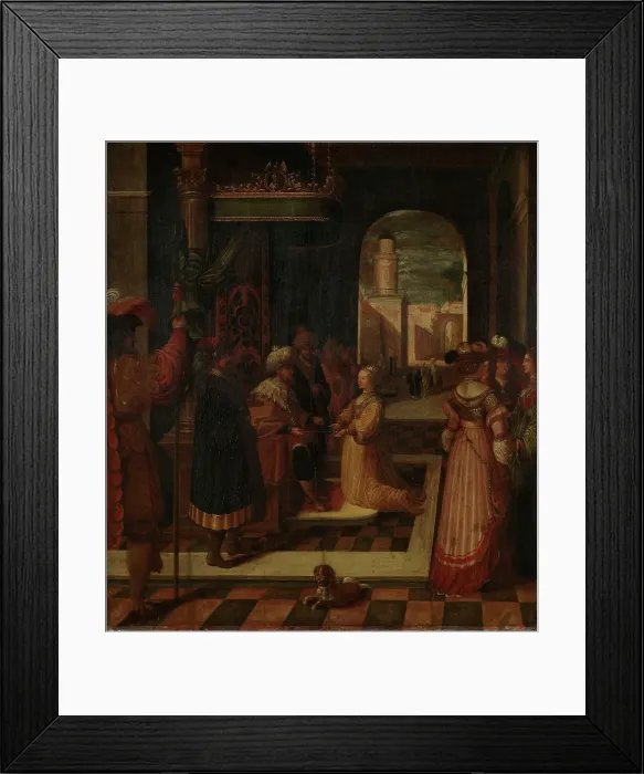 Framed Print : Esther and Ahasuerus, probably 17th century. Creator: Ambrosius Francken I