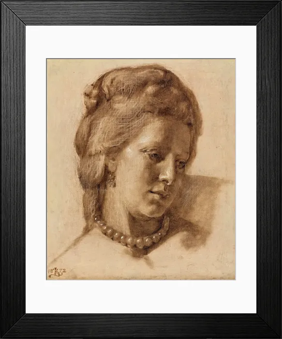 Framed Print : Queen Caroline Mathilda (study for the 1873 work: Scene from Christian VII's Court), 1872. Creator: Kristian Zahrtmann Framed Print : Queen Caroline Mathilda (study for the 1873 work: Scene from Christian VII's Court), 1872. Creator: Kristian Zahrtmann