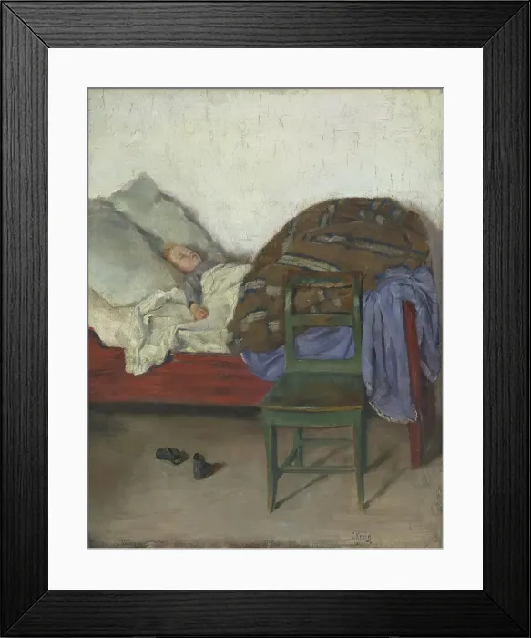 Framed Print : Sleeping Child, probably 1883. Creator: Christian Krohg Framed Print : Sleeping Child, probably 1883. Creator: Christian Krohg