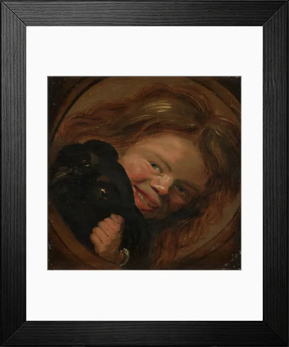 Framed Print : Laughing Boy with a Dog, probably last half of 17th century. Creator: Unknown Framed Print : Laughing Boy with a Dog, probably last half of 17th century. Creator: Unknown