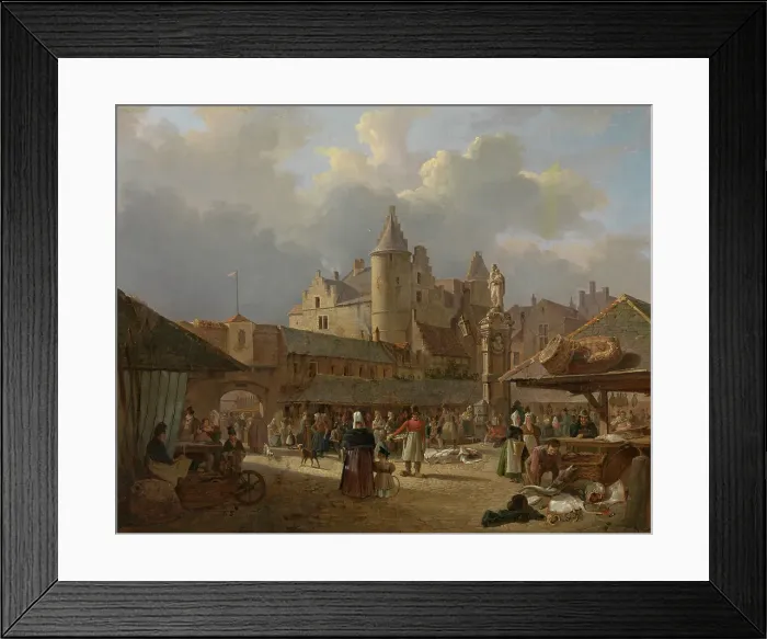 Framed Print : The Old Fish Market in Antwerp, 1833. Creator: Francois Antoine Bossuet Framed Print : The Old Fish Market in Antwerp, 1833. Creator: Francois Antoine Bossuet