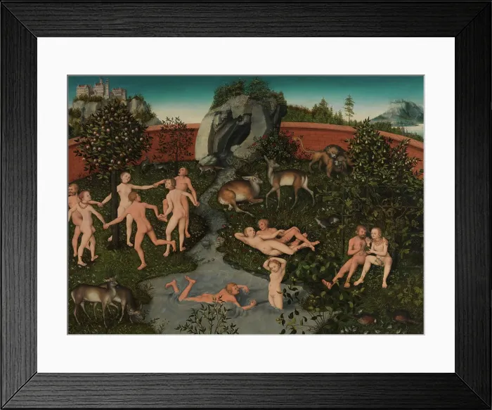 Framed Print : The Golden Age, After 1534. Creator: Lucas Cranach the Elder Framed Print : The Golden Age, After 1534. Creator: Lucas Cranach the Elder