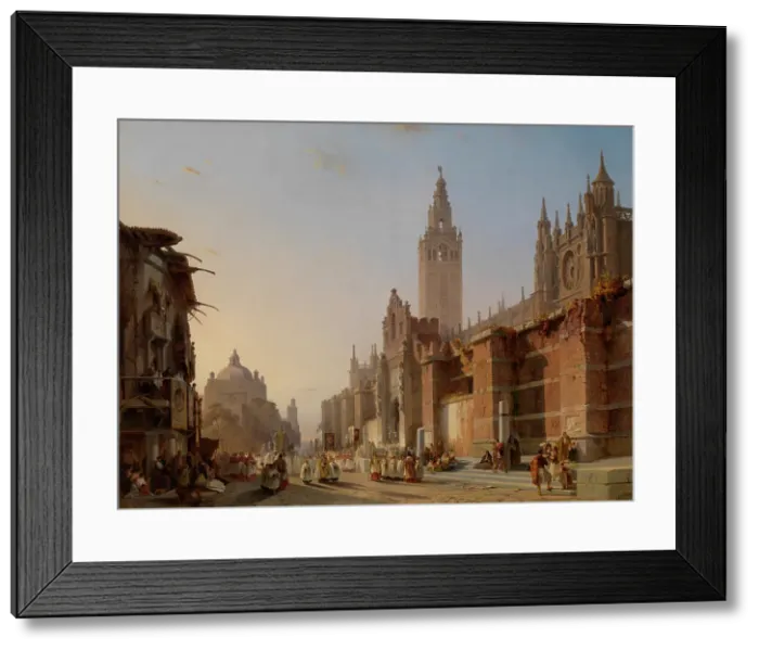 Framed Print : The Cathedral of Seville, 1843. Creator: Francois Antoine Bossuet Framed Print : The Cathedral of Seville, 1843. Creator: Francois Antoine Bossuet