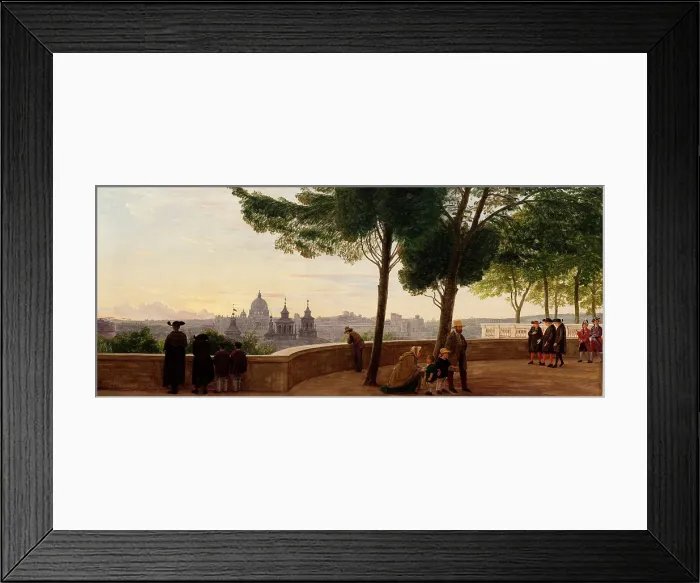 Framed Print : View from Monte Pincio Hill in Rome, 1861. Creator: Peter Christian Thamsen Skovgaard Framed Print : View from Monte Pincio Hill in Rome, 1861. Creator: Peter Christian Thamsen Skovgaard