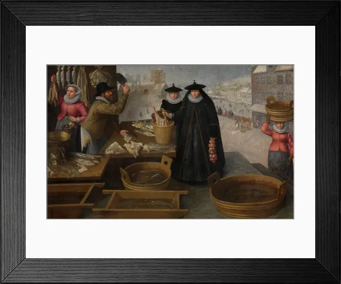 Framed Print : Fish Market. Creator: Frederik van Valckenborch Framed Print : Fish Market. Creator: Frederik van Valckenborch