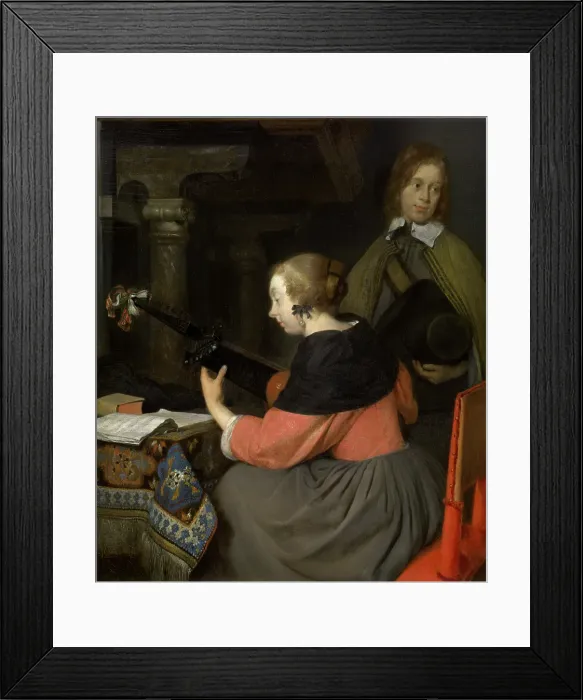 Framed Print : Lute Player. Creator: Gerard Terborch II Framed Print : Lute Player. Creator: Gerard Terborch II