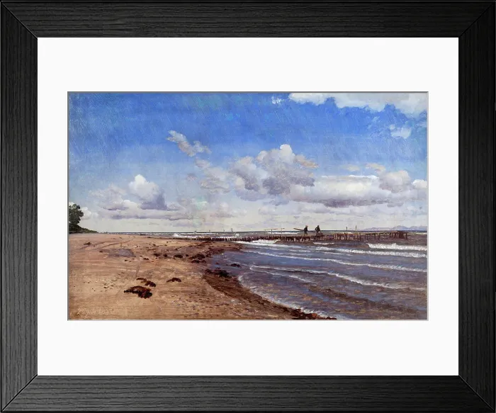 Framed Print : Beach at Hellebaek, 1858. Creator: Peter Christian Thamsen Skovgaard Framed Print : Beach at Hellebaek, 1858. Creator: Peter Christian Thamsen Skovgaard