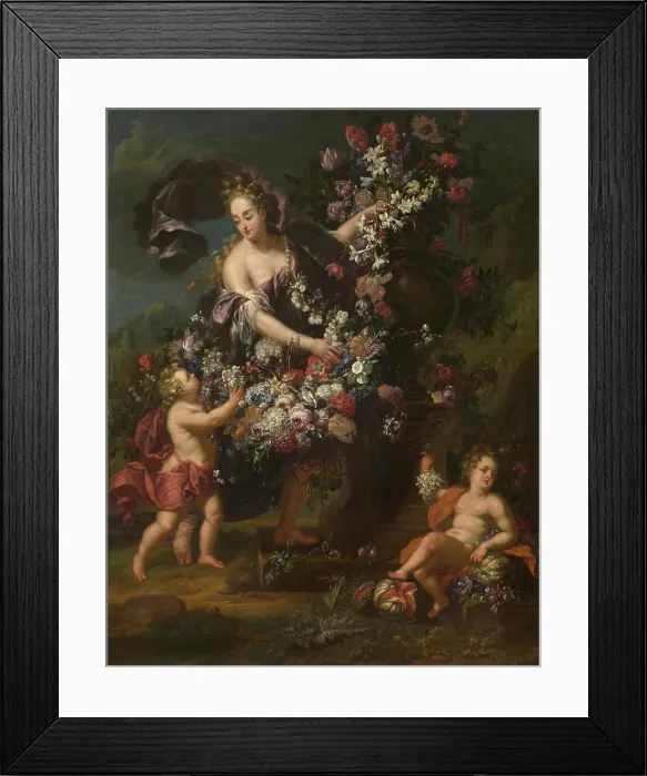 Framed Print : Allegorical Figure with Flowers, 1696. Creator: Gaspar Peeter Verbruggen II Framed Print : Allegorical Figure with Flowers, 1696. Creator: Gaspar Peeter Verbruggen II