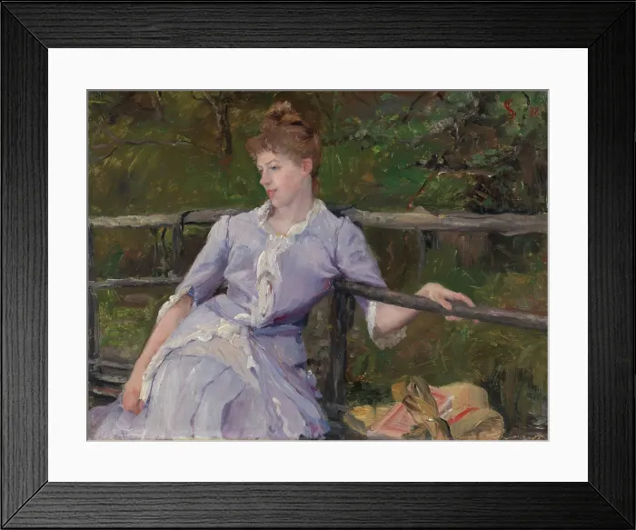 Framed Print : Young Woman on a Garden Bench, 1888. Creator: Georgia Elise Schjelderup Framed Print : Young Woman on a Garden Bench, 1888. Creator: Georgia Elise Schjelderup